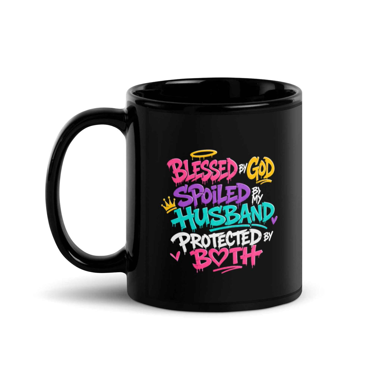 2wenty8 "Blessed Spoiled Protect" 11oz Black Glossy Mug
