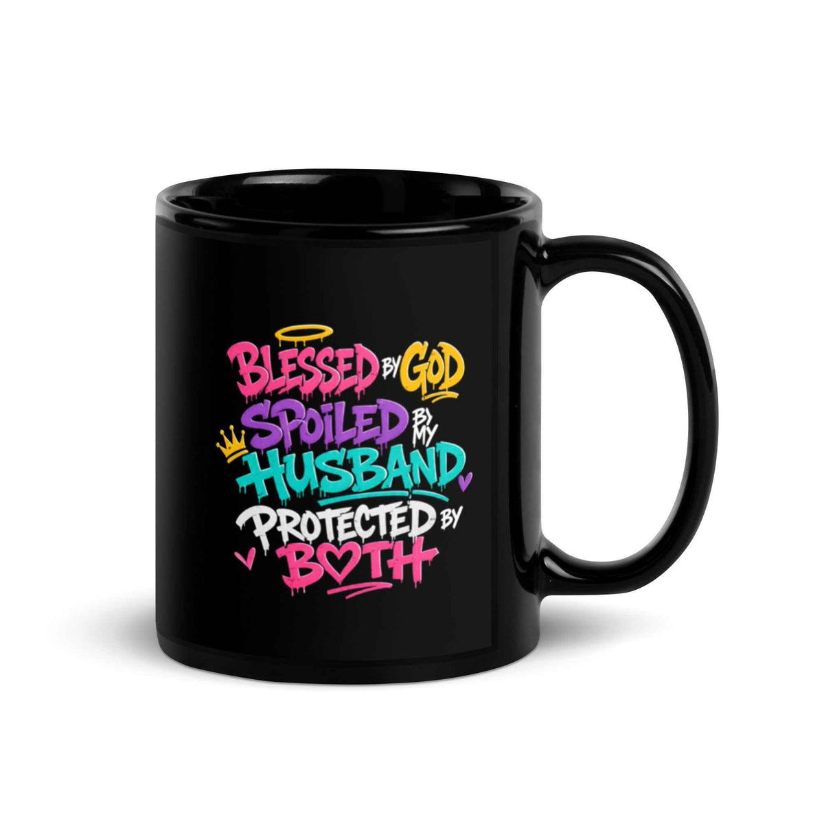 2wenty8 "Blessed Spoiled Protect" 11oz Black Glossy Mug